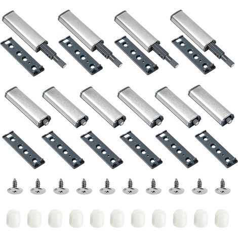 10 PCS Push to Open Aimant Poussoir Porte Placard Loquet Magnetique,Tampon Amortisseur,Ouvre et Ferme avec Pression pour Tiroir, La Porte de L'armoire, Meuble et Placard (1/5)
