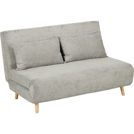 Sofá cama plegable con función de cama, cojín de respaldo, sofá tapizado con respaldo ajustable, aspecto de terciopelo, 141 x 90 x 81 cm, gris