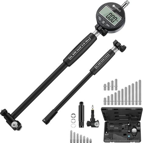 Jauge d’Alésage Digitale 18-160mm – Mesure Intérieure Haute Précision 0,01mm – Jauge Cylindre & Contrôle Dimensionnel Profond pour Atelier Mécanique, Métrologie et Moteurs-Noir