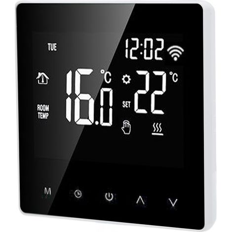Thermostat intelligent Wi-Fi ME81H pour chauffage au sol électrique mural Tuya AC230V, écran LCD, fond blanc, bouton blanc, 16 A