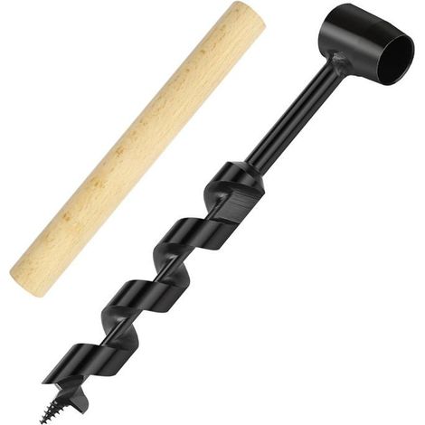 Ecleanfy - Tarière manuelle - AIMOONSA - Foret hélicoïdal - Acier au carbone - 160 mm - Noir (1/5)