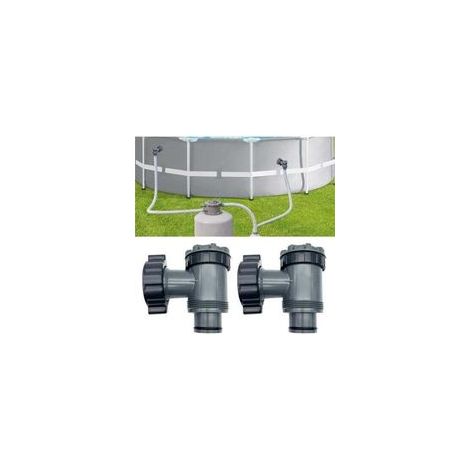 Einlass-/Auslassventil kompatibel mit Coleman, Intex, Bestway Aufstellpool-Filterpumpen, Poolpumpen-Ersatzteile, für 38-mm-Schlauch (2er-Pack) - Crezuo (1/4)