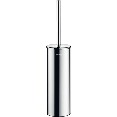 Porte-balai mural inox avec brosse WC et couvercle DELABIE 4051P
