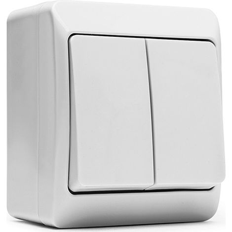 Doppio interruttore stagno 10A-250V bianco