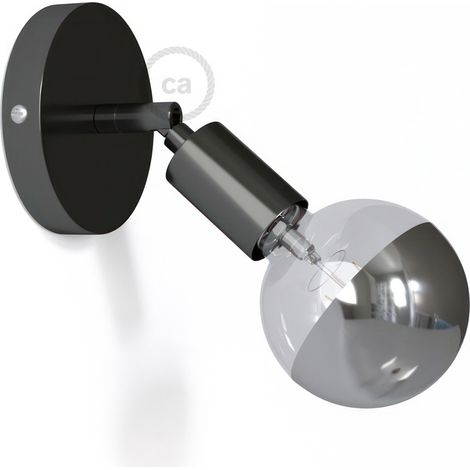 Fermaluce Metallo 90°, punto luce orientabile da parete o soffitto Senza lampadina - Nero perla - Matter ON/OFF