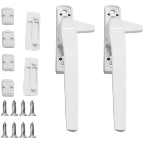 PoignéE de FenêTre 2 Pièces Bloque Fenetre Bloque Poignee de Porte Bloc Fenetre Securite Enfant Poignee Fenetre Bloc PoignéE de Porte Verrou Fenetre,Pour FenêTres et Portes Coulissantes (1/5)
