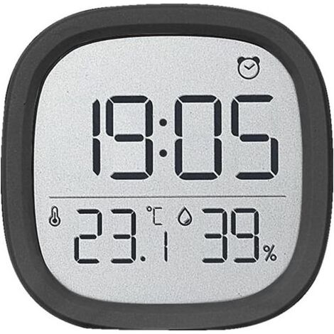 Réveil numérique LCD avec design magnétique, thermohygromètre, date, température, humidité suspendu, 12/24 heures, facile à utiliser pour la maison, la cuisine, le bureau (1/5)