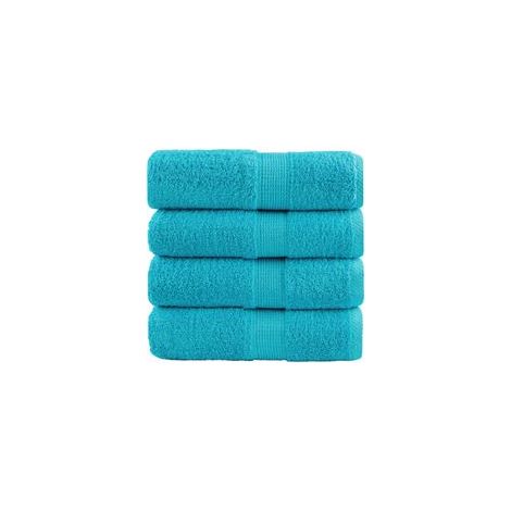 SOLUND Premium-Gästetücher, 4er-Set, Türkis, 30 x 50 cm, 600 g/m² - Crezuo (1/4)