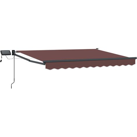Manuelle Gelenkarmmarkise mit LEDs Braun 2,5 x 2 m