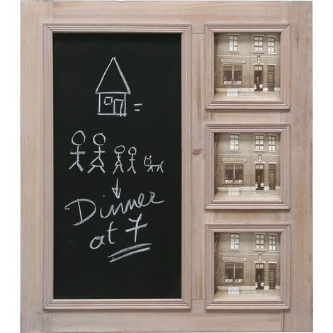 Cadre Photo pour 3 Photos Bois Naturel 45,3 x 40 x 2 cm