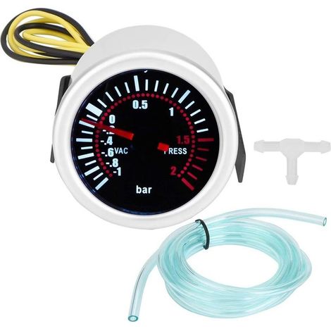 Manomètre de pression turbo 12V – Affichage LED clair – Métal haute résistance – Améliore les performances moteur (1/4)