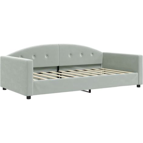 Sofá cama de tela gris claro 100x190 cm vidaXL (1/5)