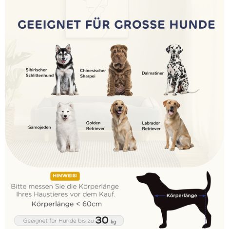 Coussin pour chien, panier pour animal de compagnie, housse amovible et lavable, coloris naturel et gris anthracite (1/4)