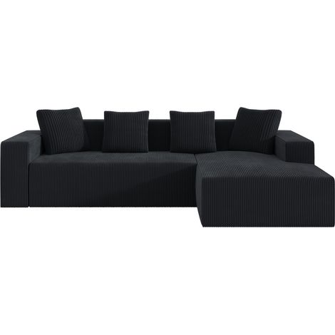 Canapé modulaire sans armature, combinaison de type L avec méridienne, assise profonde rembourrée pour salon et chambre (1/5)