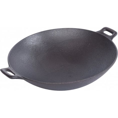 Oypla Non Stick 30cm Cast Iron Wok Skillet Frying Cooking Pan Cooking (1/5)