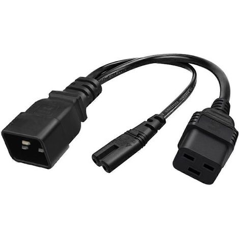 IEC320-C20 Stecker auf IEC320-C7 + C19 Buchse Adapterkabel Y-Splitter Stromleitung