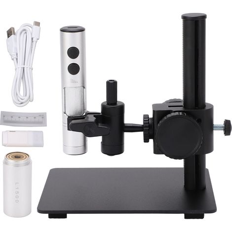 Microscope numérique portable 12MP, mise au point longue distance, USB, lentille 1500X haute grossissement pour laboratoire, outil d'inspection précis (1/5)
