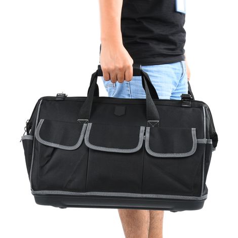 20-Zoll-Werkzeugtasche aus Kunststoff mit Boden, grau, für verschiedene Zwecke, 470 x 340 x 230 mm (1/5)