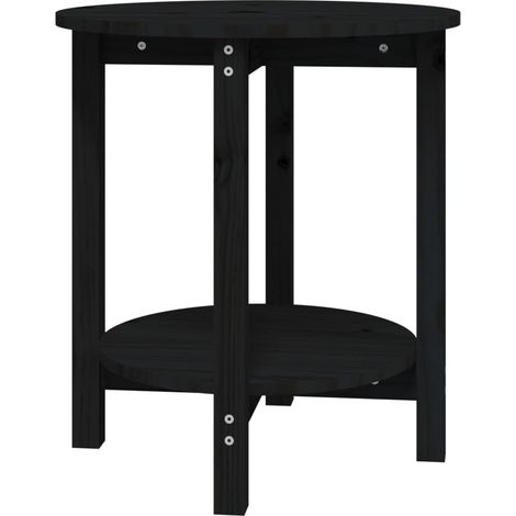 Maison Exclusive - Couchtisch Schwarz Ø 55x60 cm Massivholz Kiefe