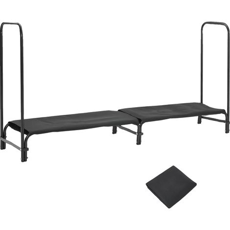 Range à bois, construction en acier durable, protection tous temps, 8FT avec Couverture (1/2)