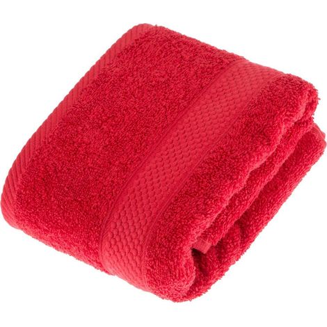 HOMESCAPES Frottee Handtuch 100% Baumwolle rot
