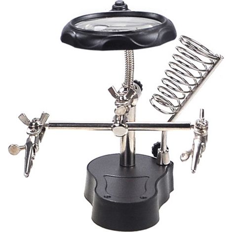 Station de soudage avec loupe, lampe LED professionnelle et pinces auxiliaires pour la réparation de matériel (1/5)