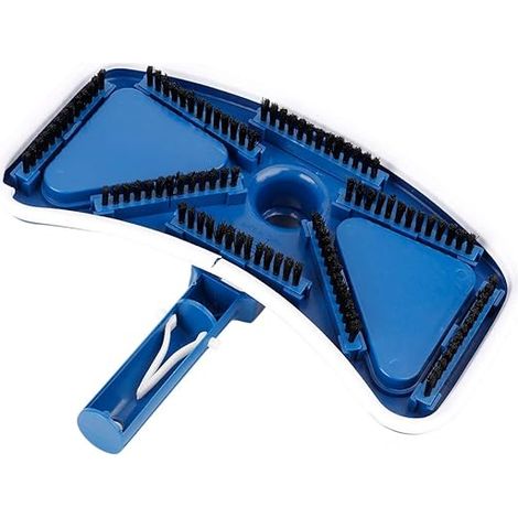 Brosse pour Piscine, Brosse pour Tête d'aspirateur de Piscine Outils de Piscine de Brosse de Tête d'aspiration d'aspiration Bleue et Blanche Incurvés de Piscine de 12'' (1/4)