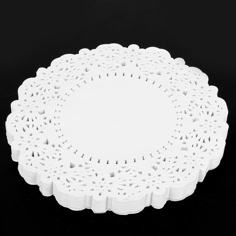150 Pièces Sous-verres Papier Dentelle Blanc Absorbant Huile Jetables Accessoires de Pâtisserie (1/4)