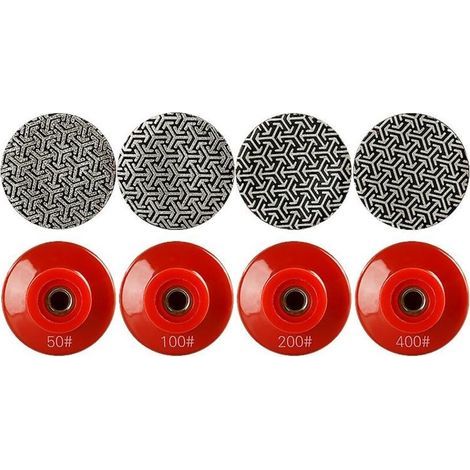 Satz mit 4 galvanisierten Diamantschleifscheiben von 50 mm (2 Zoll) - 5/8"-11 Gewinde, geeignet für Marmor, Quarz und Keramik - Zubehör zum Abrichten und Schleifen von Winkelschleifern. (1/5)