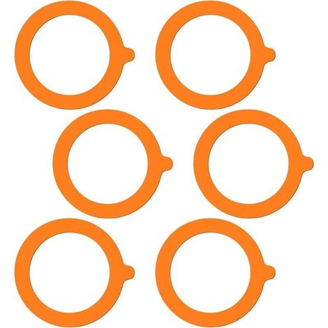 Lot de 6 joints d'étanchéité en caoutchouc pour bocaux en verre, joints de rechange hermétiques en silicone pour bocaux - 9,3 cm (orange)