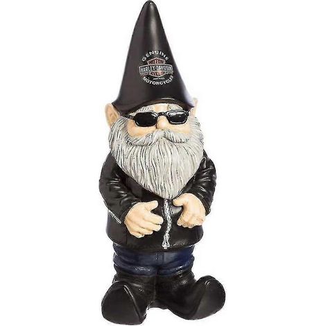 Nain de jardin Harley, ornement en polyrésine, cadeau, une pièce comme illustré (1 pièce) (1/5)