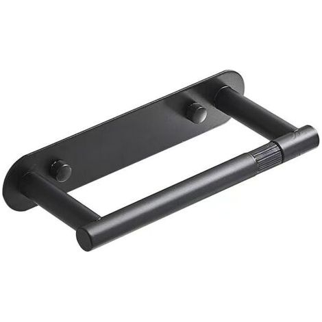 BUNTHAUS Toilettenpapierhalter, Aufbewahrungsregal, langlebig, robust, einfache Installation, Papierrollenhalter, Wandhalterung für, Schwarz (1/3)