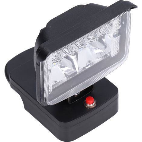 Lampe de chantier LED 18V rechargeable, éclairage robuste pour intérieur et extérieur avec batterie lithium.