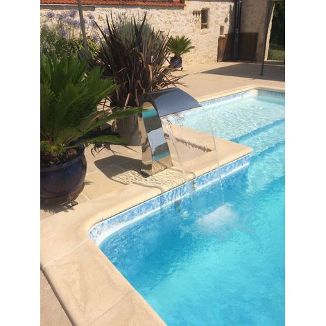 ZENLYS Cascade de Piscine Inox INOX Demi cœur Hauteur 80cm (1/4)