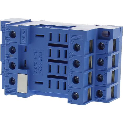 Support relais Finder série 96, Rail DIN, 250V c.a., pour Relais série 56.34 ( Prix pour 1 )