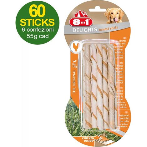 60 Rotolini Delights con carne di pollo -OFFERTA RISPARMIO 6 confezioni da 10 rotolini ciascuna