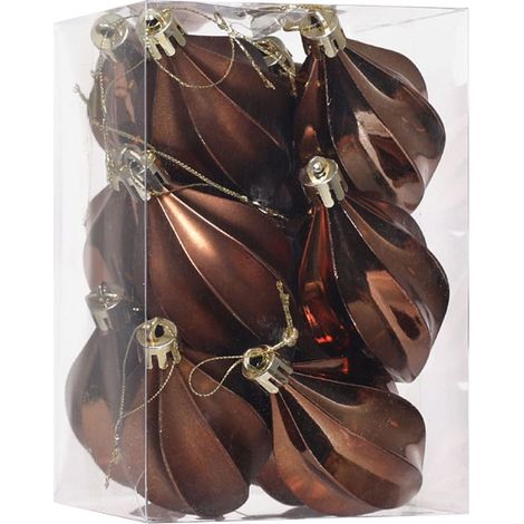 Boules De Noël - Forme Popcorn En Plastique Métallisé - Décorations Pour Arbre De Noël Intérieur Extérieur - Lot De 12 Pièces (1/5)