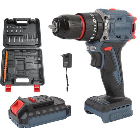 Kit de perceuse sans fil 25 N·m, 1 500 tr/min, multifonction (rotation à droite/gauche), avec affichage de l'autonomie de la batterie (1/5)