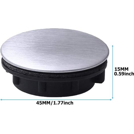 2pcs évier Ruban Trou Couvercle en Acier Inoxydable Robinet Trou Couvercle évier Trou Plaque Bouchon Bouchon obturateur pour Salle de Bain Cuisin (1/3)