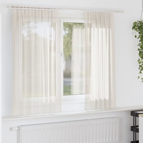 Voile Vorhänge mit Stangentaschen 2 Stk. Creme