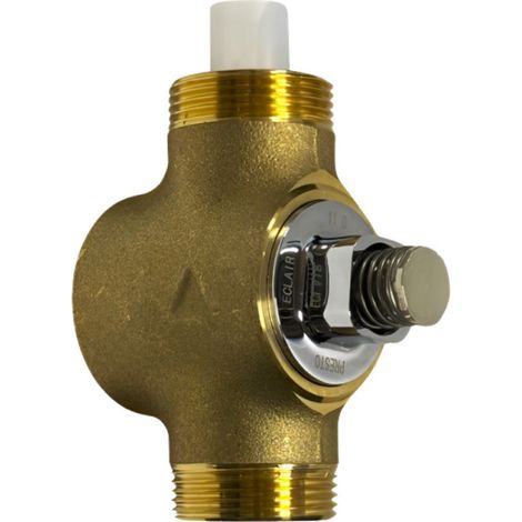Presto – Robinet de WC temporisé mural encastré – Chasse Éclair TC – Corps laiton – Raccord double mâle G 1"1/4 – Volume de chasse ajustable 6-9L (1/5)