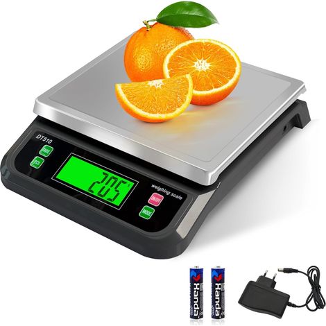 Balance Cuisine Professionnelle - 1 Unité - Acier Inoxydable - Précision 1g jusqu'à 40kg - Pour Pâtisserie et Commerce - Écran LCD Rétroéclairé (1/5)