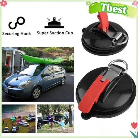 Tbest Ancrage à ventouse sous vide Ventouse Sous Vide avec Crochets de Fixation, pour Bagages de Voiture, Sangles sport camping (1/5)