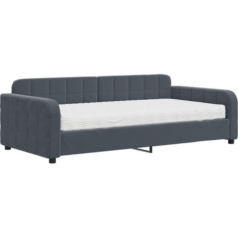Maison Exclusive - Divano Letto con Materasso Grigio Scuro 100x200 cm in Velluto (1/5)