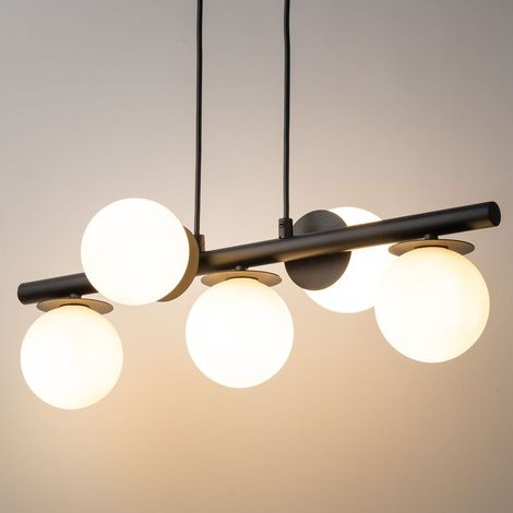 BOBOCHIC - Lustre LYA en acier  5 lampes Noir