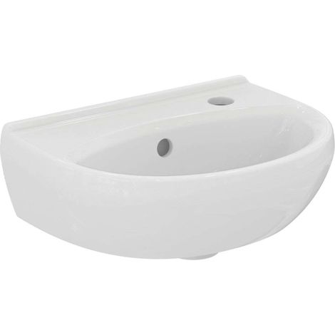 Ideal Standard Alpha - Lavamanos 40 cm, orificio para grifo, con rebosadero, blanco R027501 (1/2)