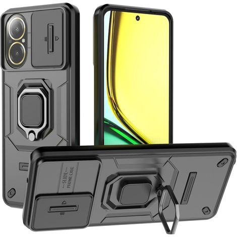 Funda para Realme C67 4G, con soporte para la lente de la cámara, color negro. (1/5)