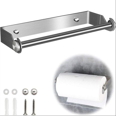 Porte essuie-tout Support pour Porte Papier Cuisine Essuie Tout en Acier Inoxydable Distributeur Dérouleur Essuie Tout Porte Rouleau de Cuisine Mural (1/5)