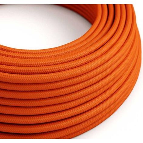 Cavo tessile al metro creative-cables effetto seta arancione fiamma lucido rm15 2x0,75mm - xz2rm15 (1/4)