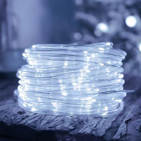 Guirlande lumineuse solaire LED étanche pour intérieur/extérieur, jardin, jardin - Blanche, 20 m, 200 LED